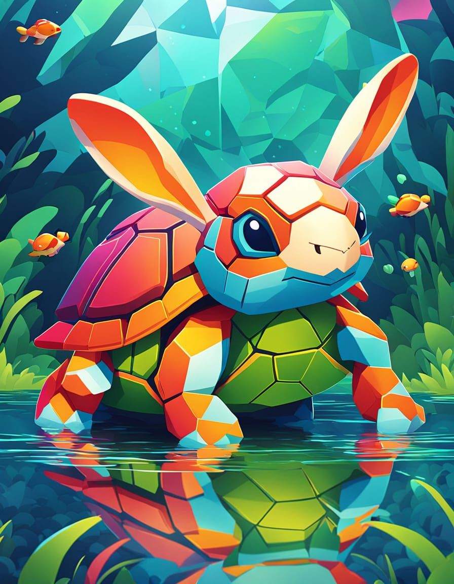Abstract Turtle Bunny Hybrid