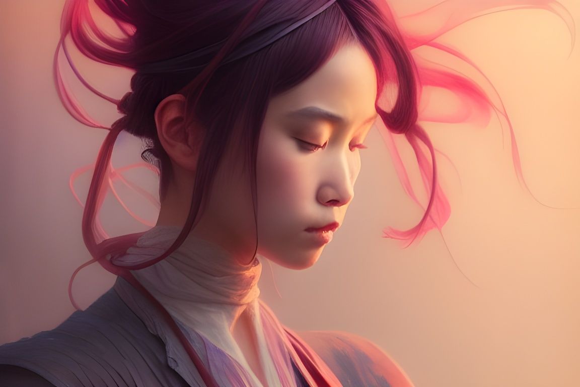 Yuna Portrait in Art Nouveau Style