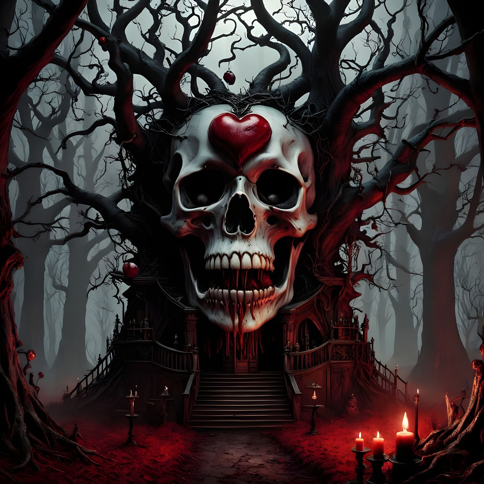 Macabre Harvest Festival Scene with Bloody Details