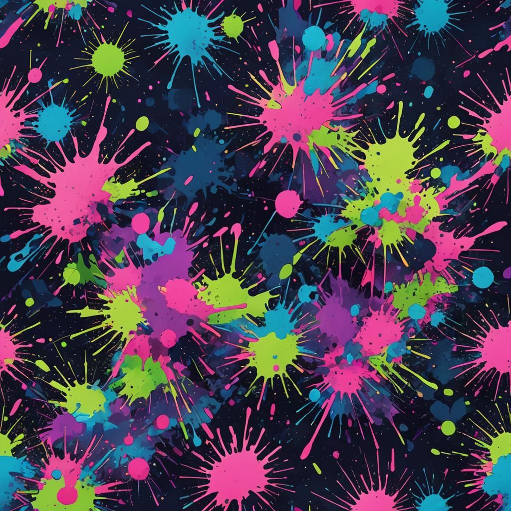 Explosive Ink Splatter Art in Anime Style