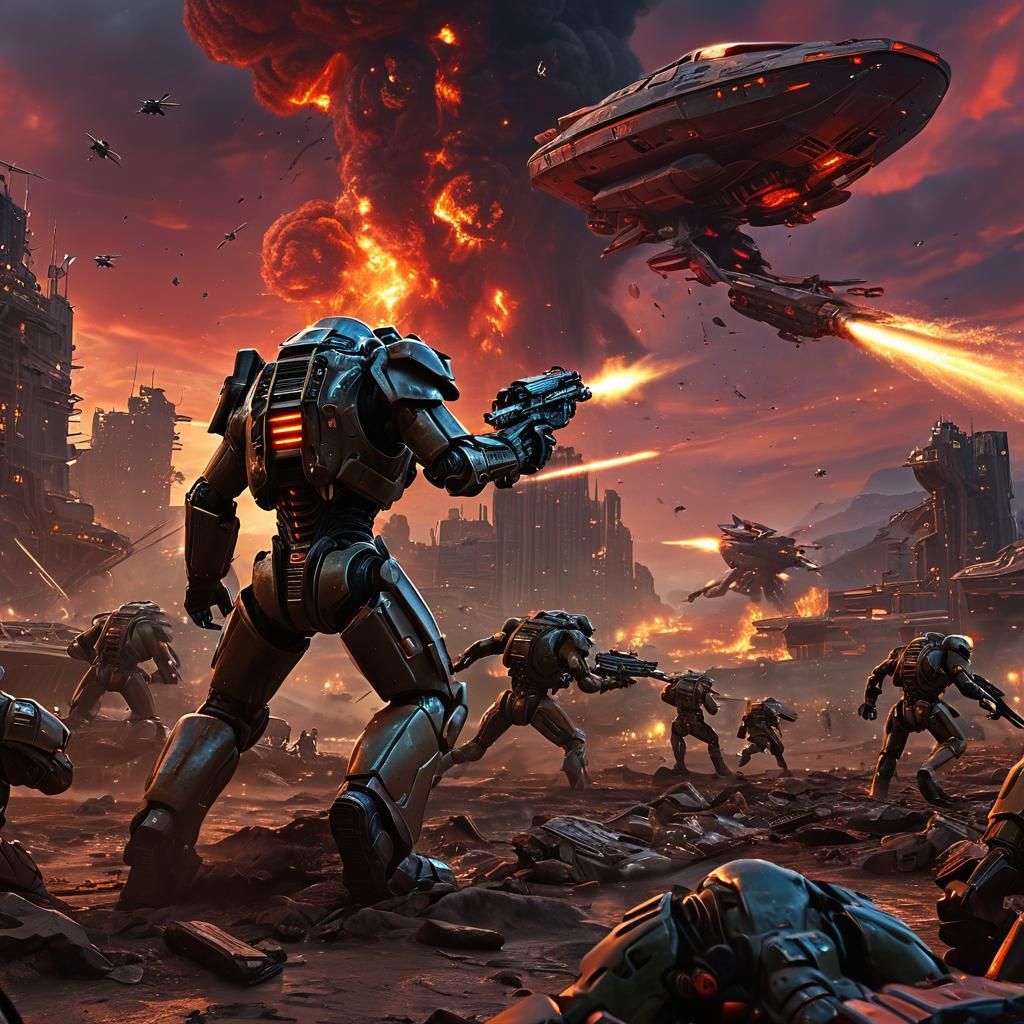 Starship Troopers Battle Alien Bugs: Digital Matte Painting