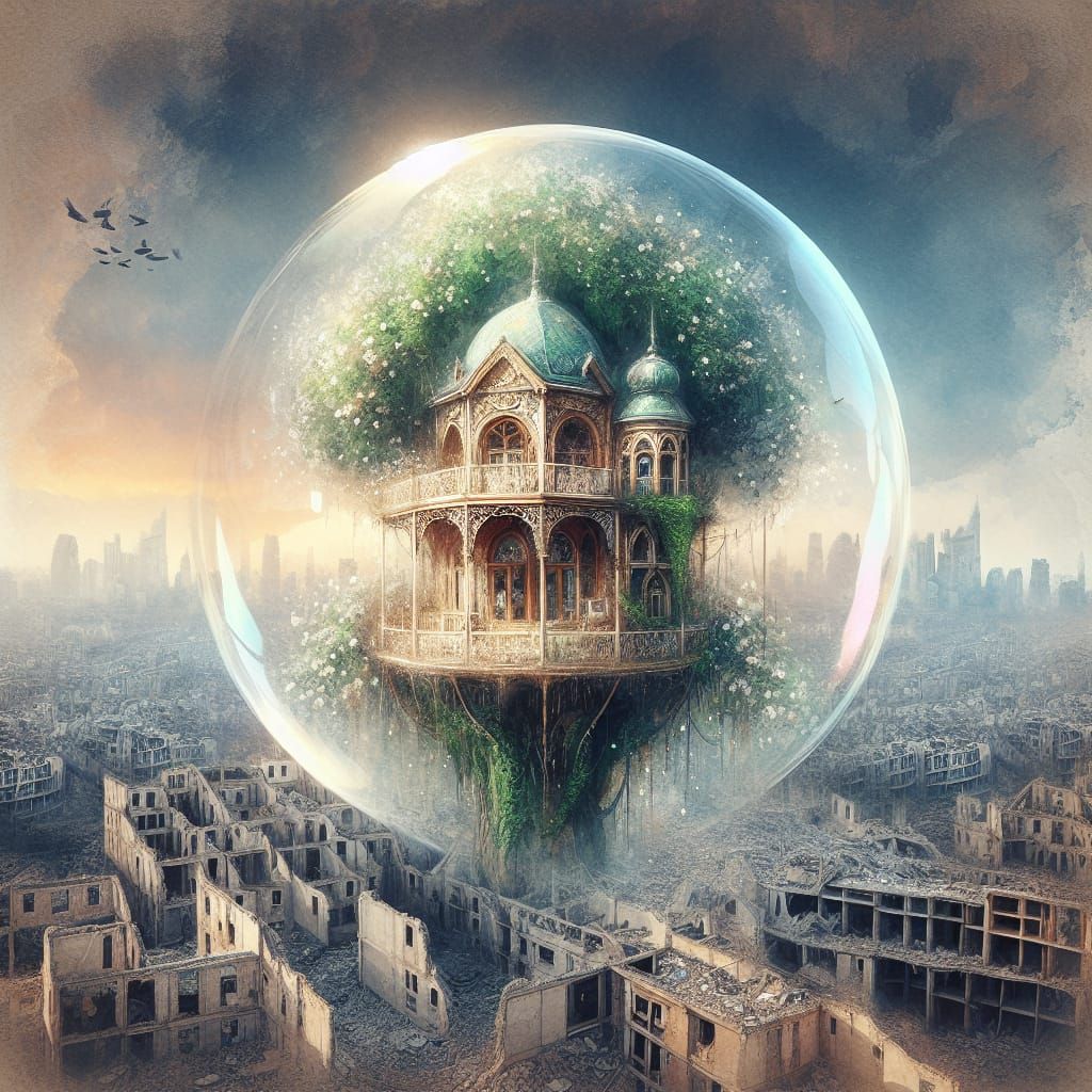 A treehouse of extraordinary opulence in a bubble amidst a c...