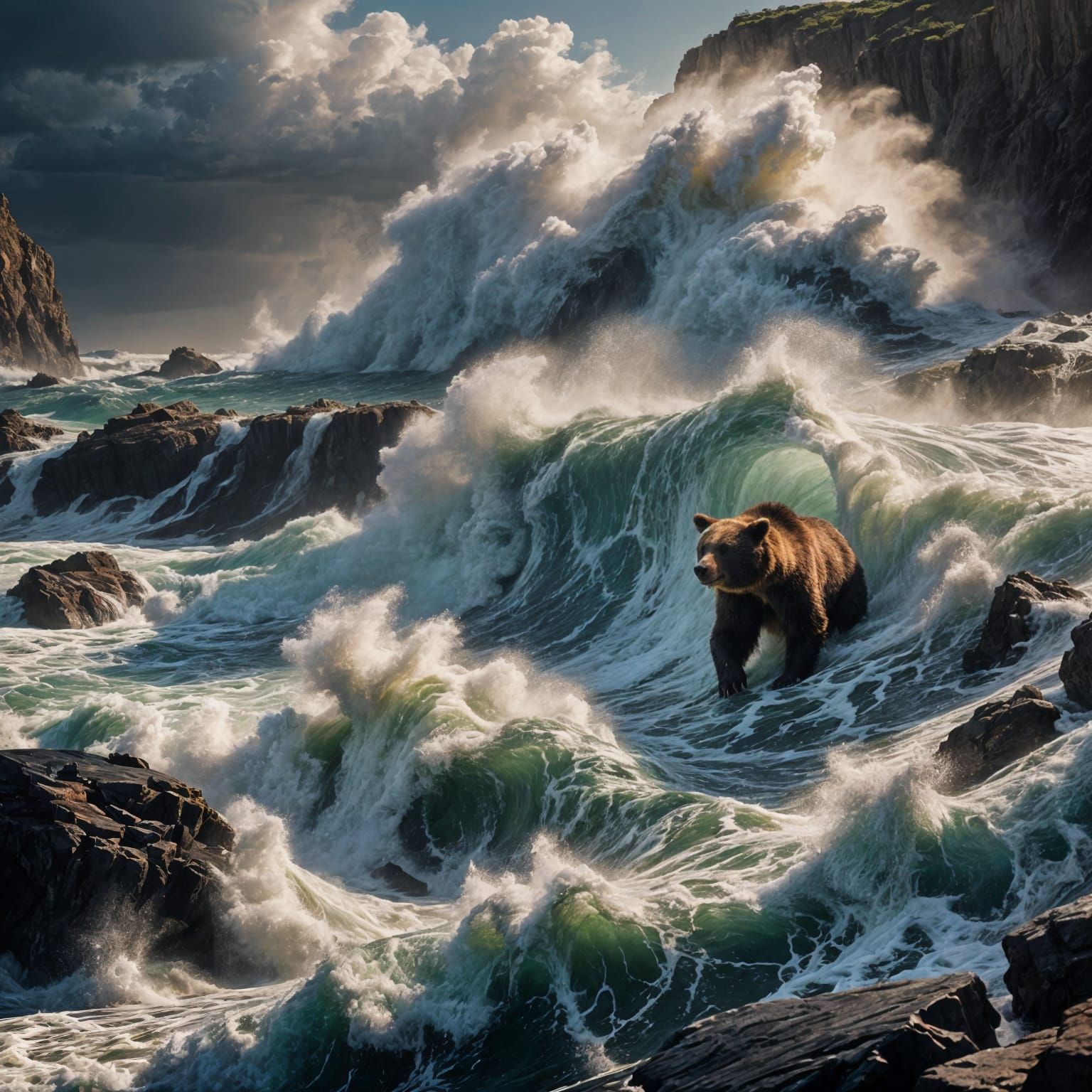 Bear's Plunge: Dramatic Ocean Cliff Fall
