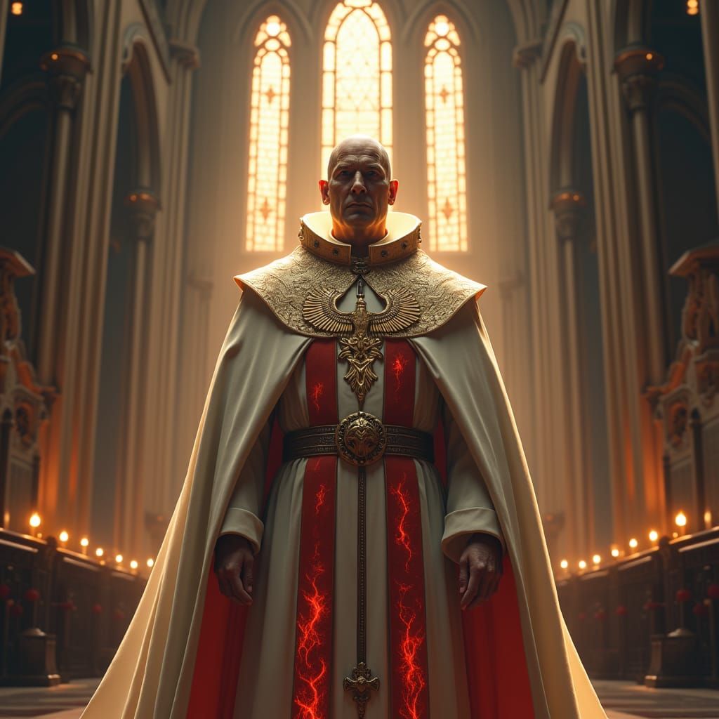 Inquisitor in Gothic Cathedral, Religious Fervor
