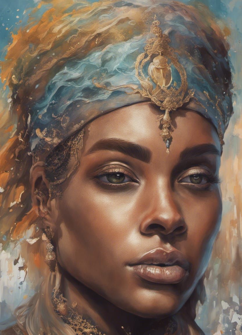 Hyperrealistic Portrait of a Jeweled Noblewoman