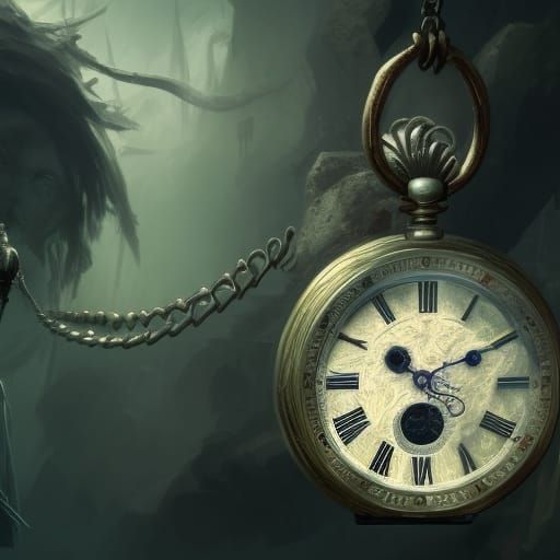 Dark Fantasy Pocket Watch Counting Down