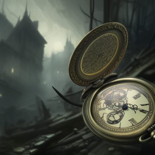 Intricate Pocket Watch Counting Down Time