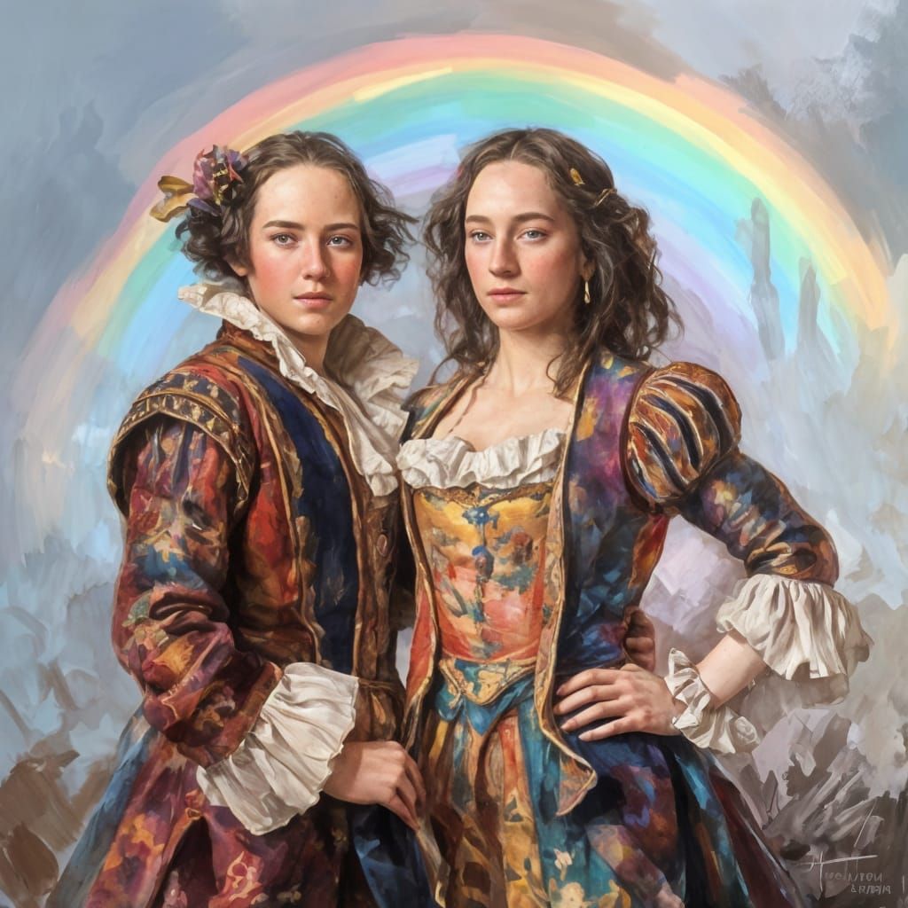 Elegant Shakespearean Actors in Whimsical Bohemian Setting