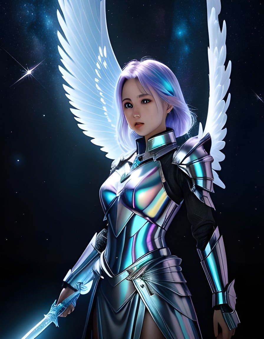 Astral Angel in Iridescent Armor
