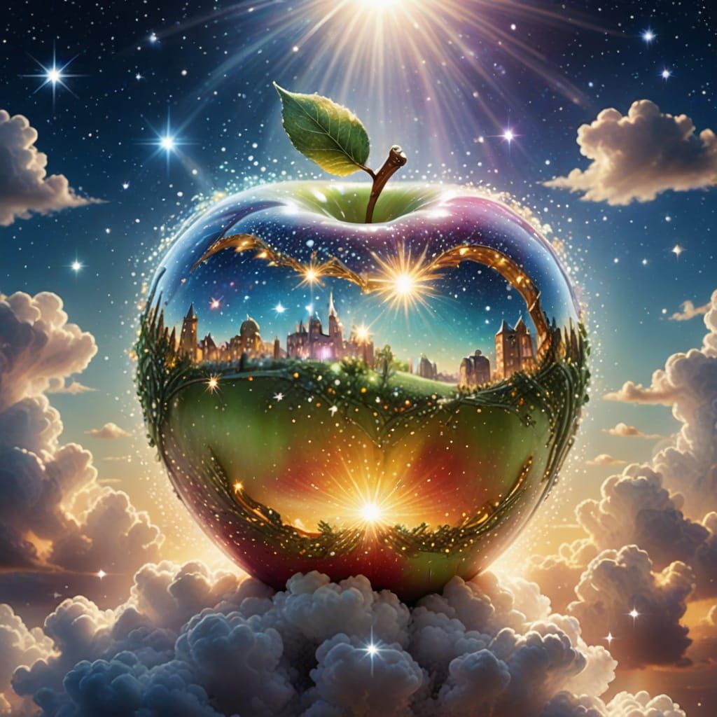 Galactic Fairy Dusted Apple in Heavenly Sunshine
