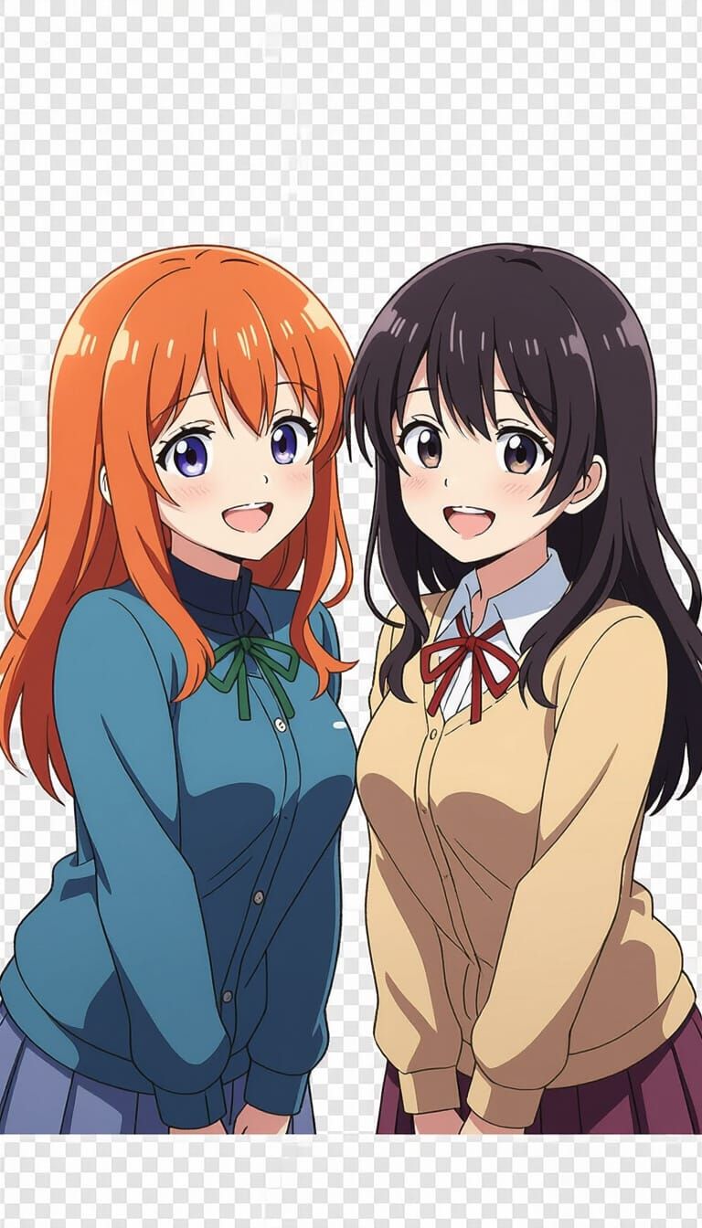 Anya and Yor Forger Smiling in Vibrant Anime Style