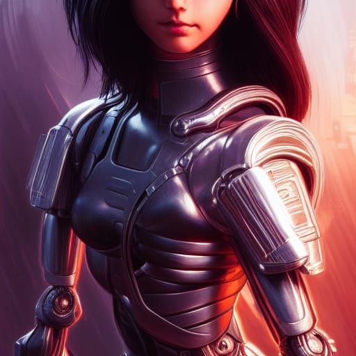 Alita Battle Angel Portrait in Hyperdetailed Style