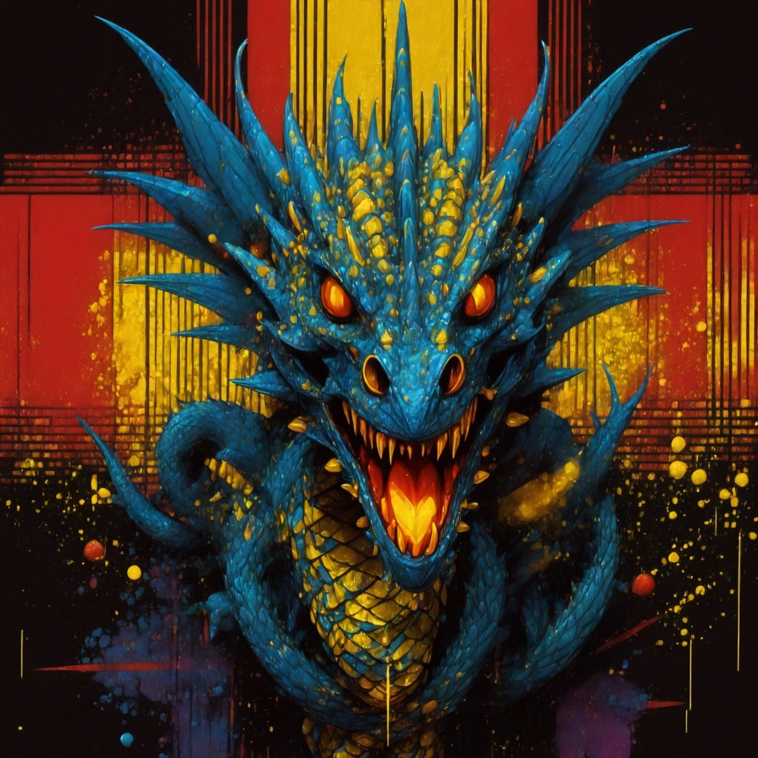 black dark sinister scary dragon