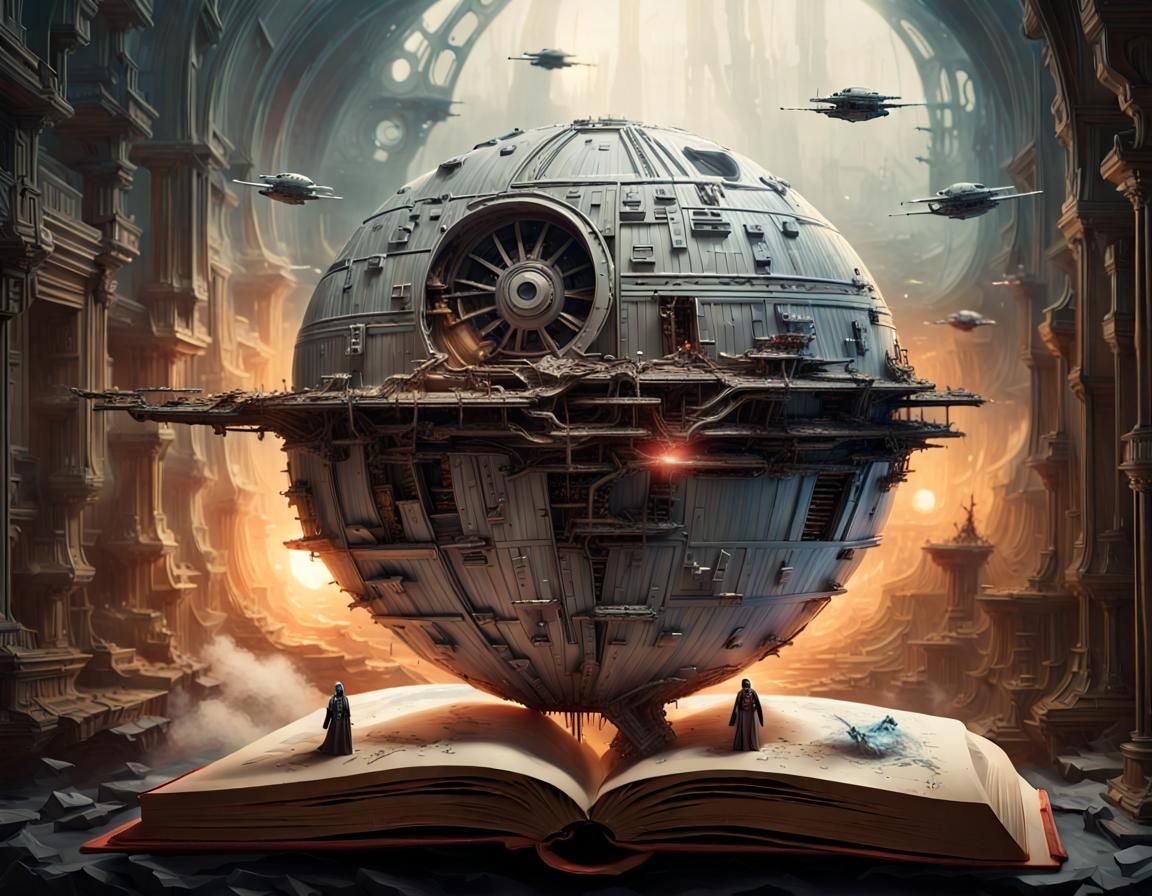 Star Wars Galaxy Emerges from Book, Digital Illustration