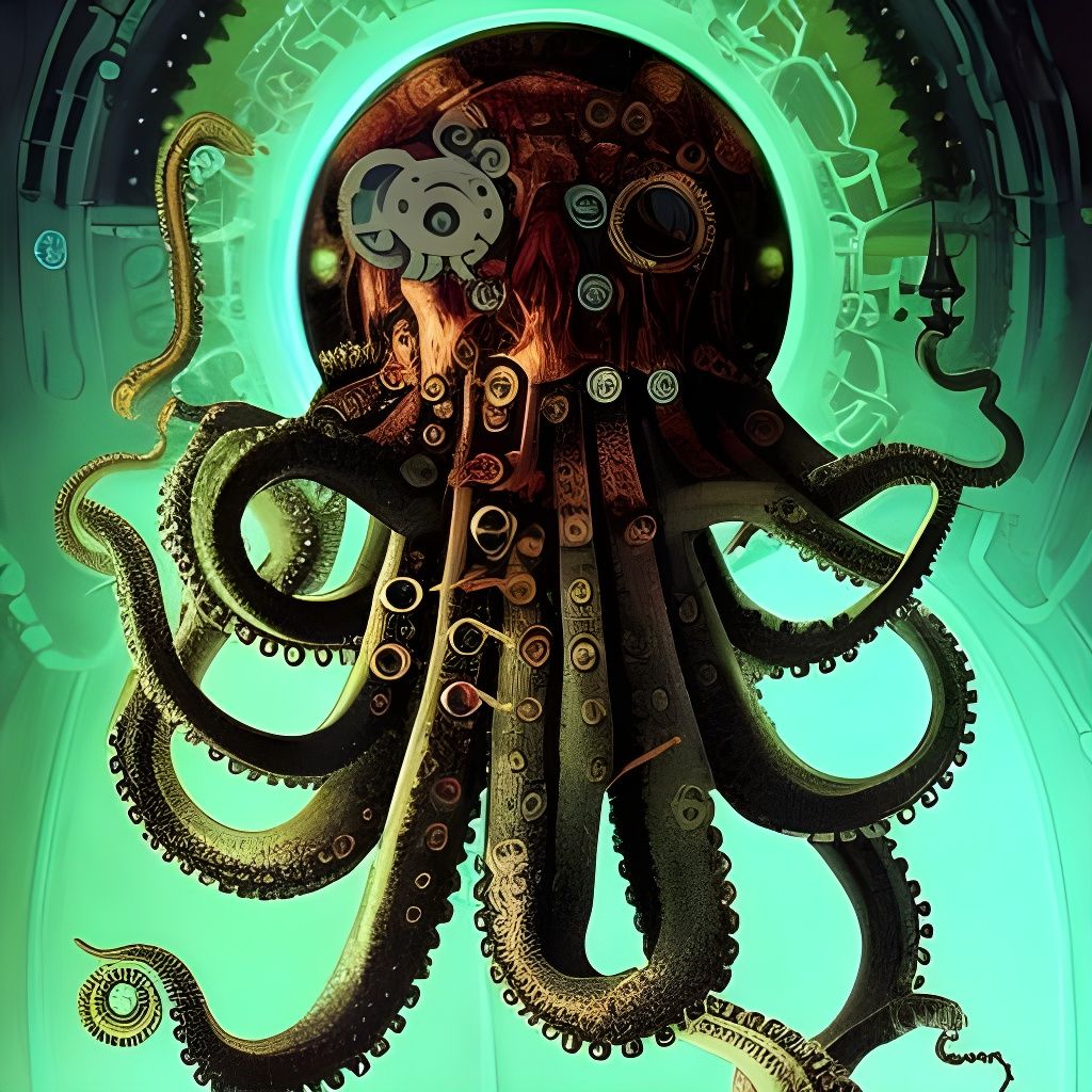 Clockwork Octopus in Sci-Fi Concept Art