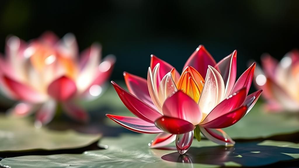 Vibrant Enamel Glass Lotus Flowers