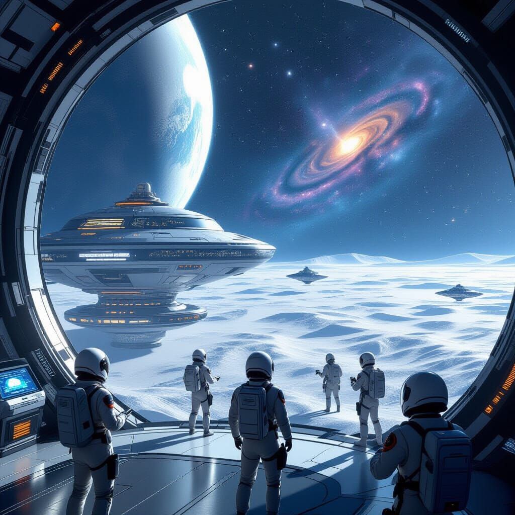 Futuristic Space Academy on Terraformed Moon