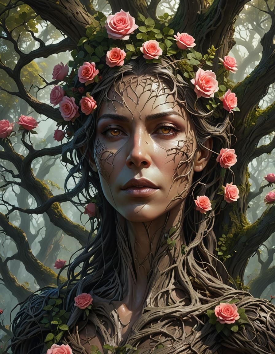 Fantasy Portrait in Art Nouveau Style