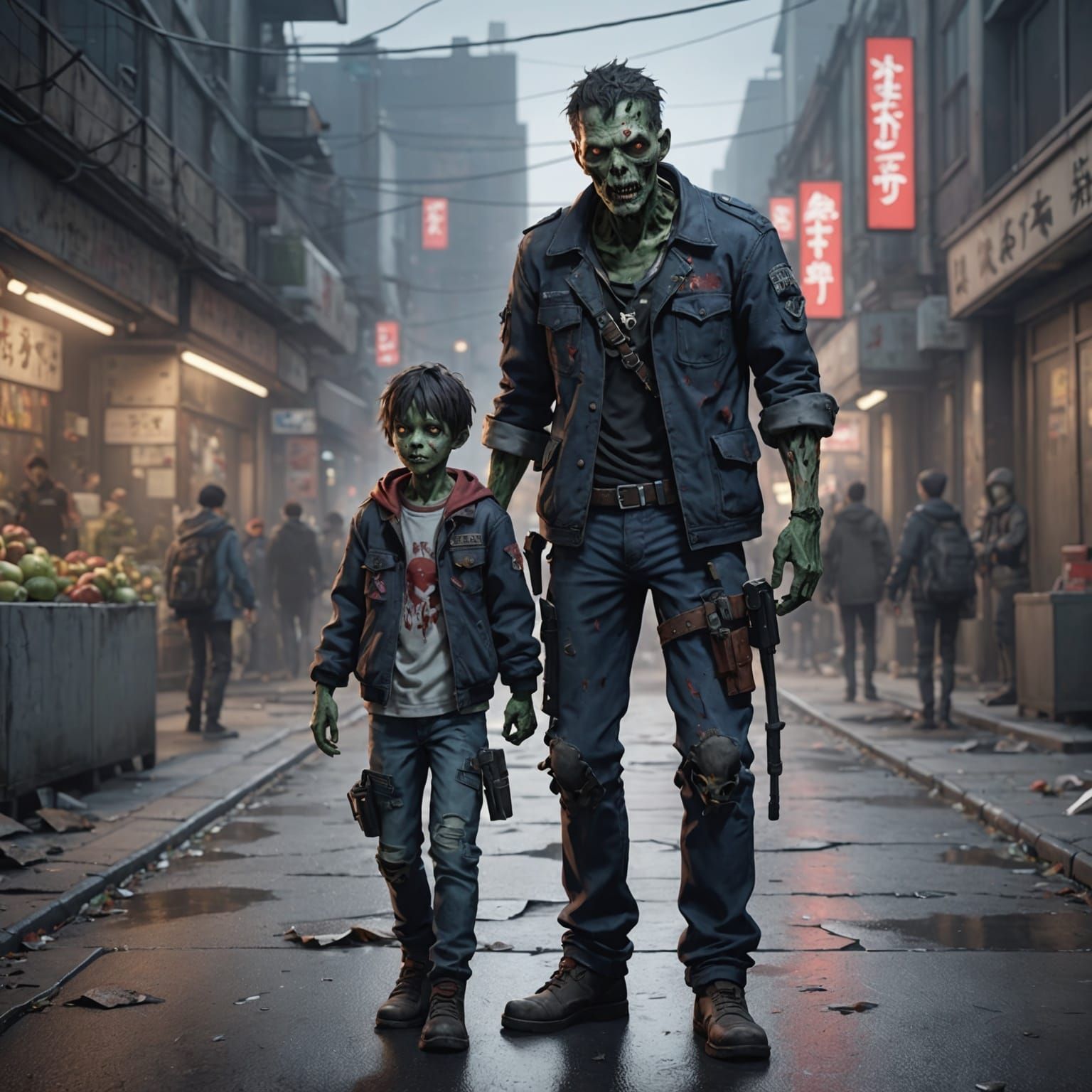 Zombie and Child: 3D Anime Friendship