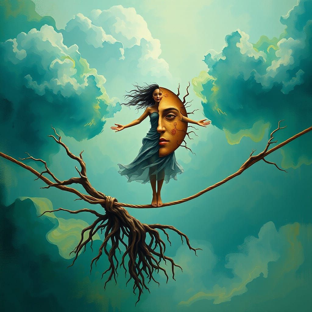 Serene Figure in Dreamlike Harmony