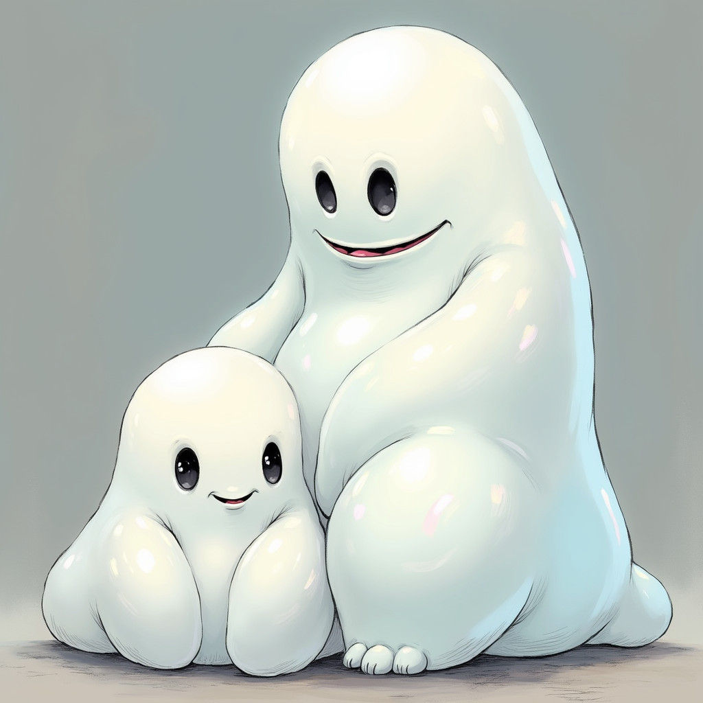 Amorphous Sentient Blobs in Comic Book Art Style