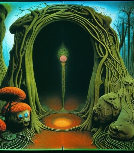 Magical Forest Portal in Hyperdetailed Fantasy Art