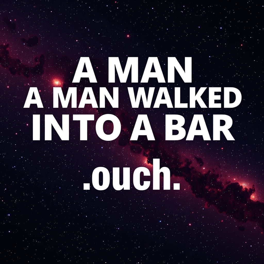 A Man Walks Into a Bar: Cosmic Text Art