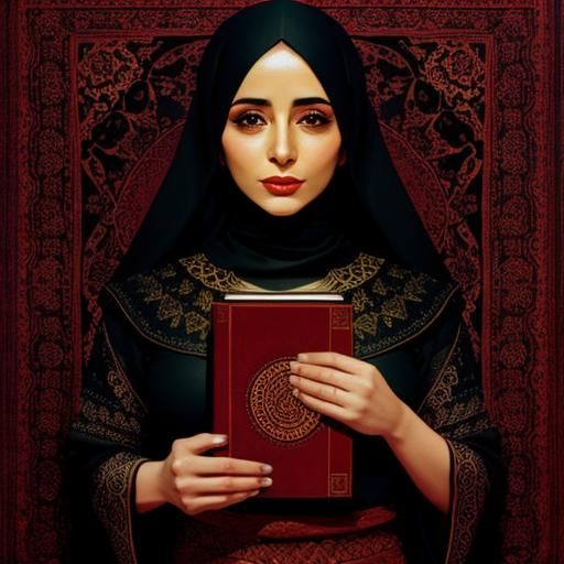 Dreaming Woman with Book in Illustration Style