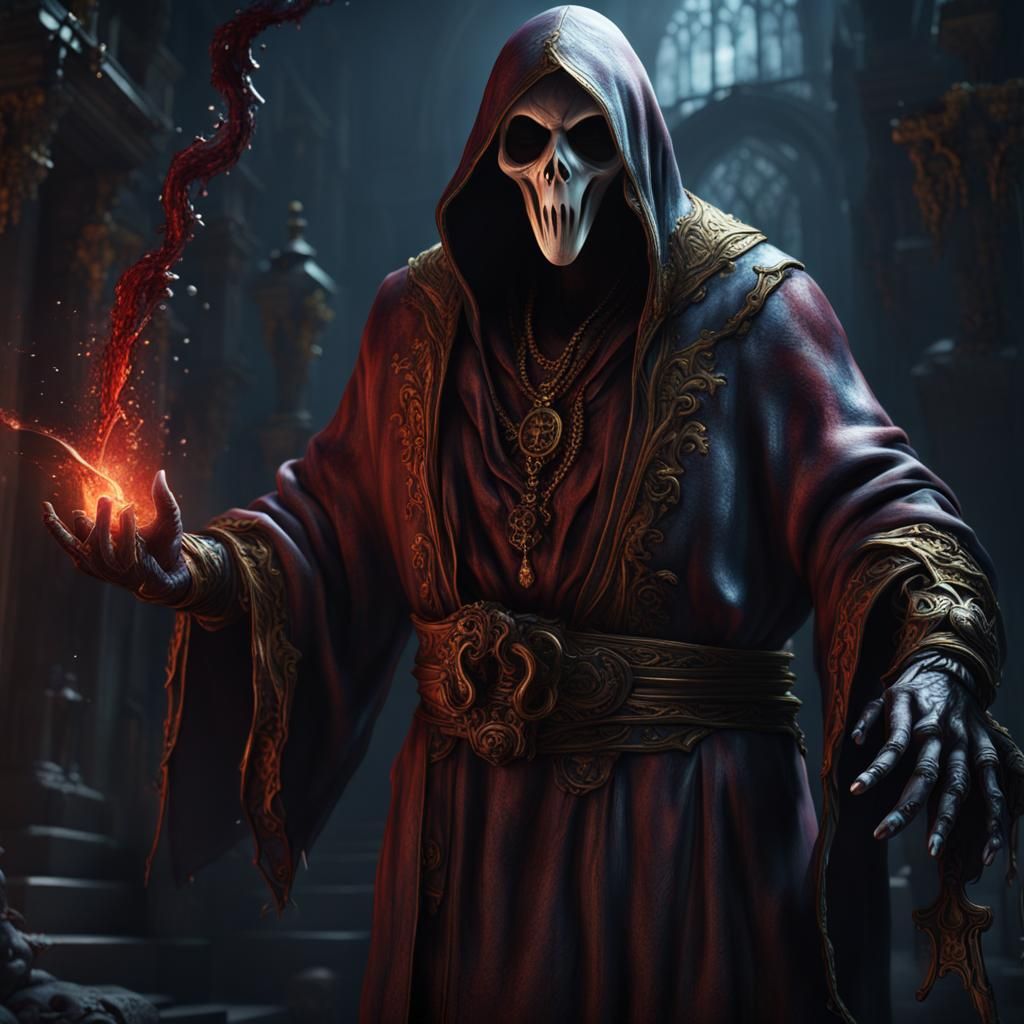 Detailed Ghostface Matte Painting in Deep Color