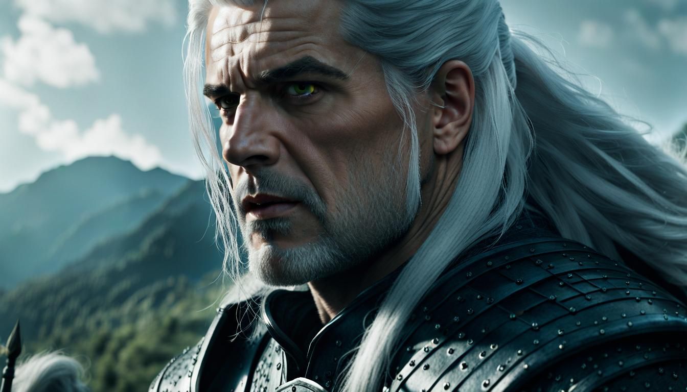 Geralt of Rivia Monster Hunt: Photorealistic Epic Portrait