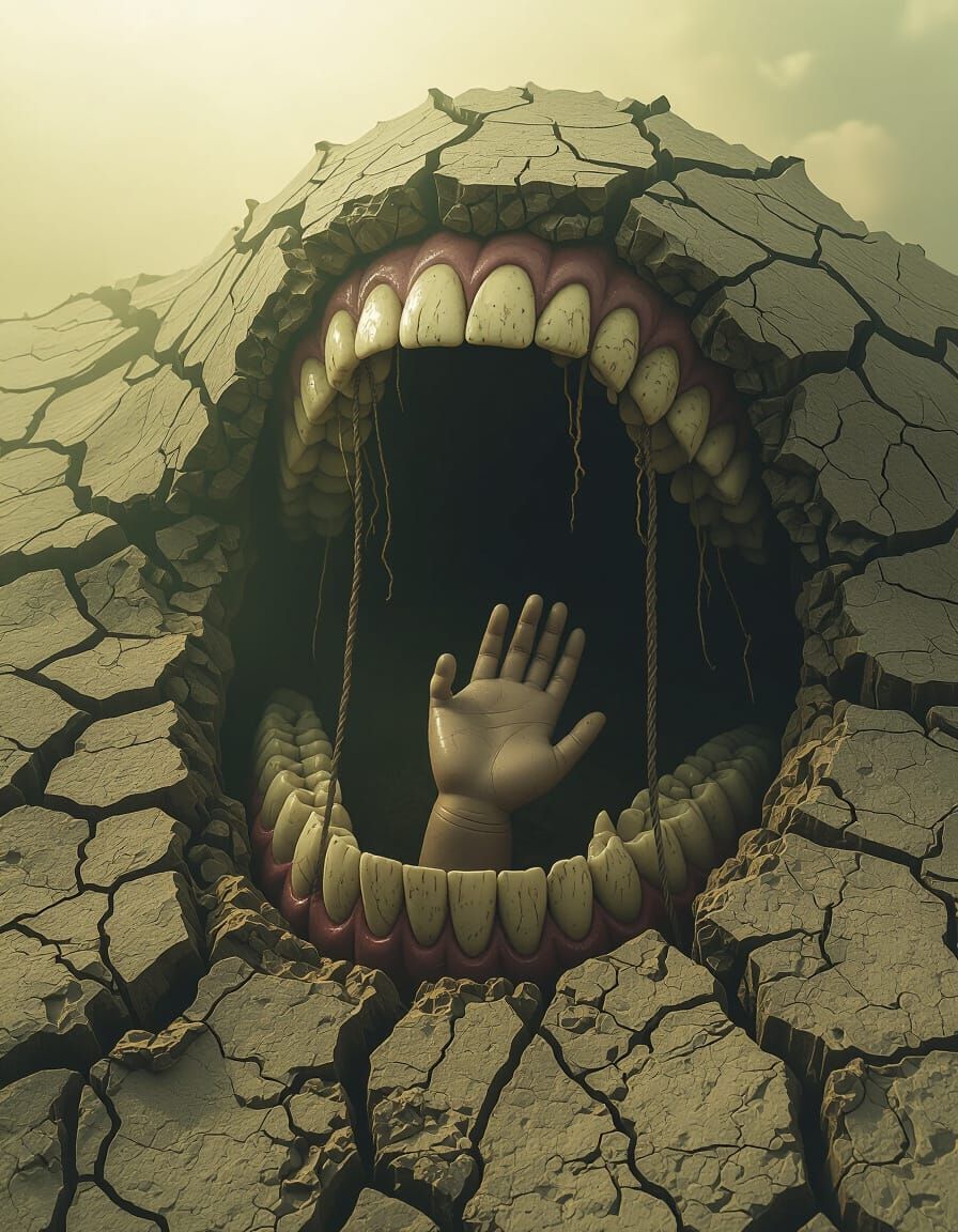 A gaping mouth of crust