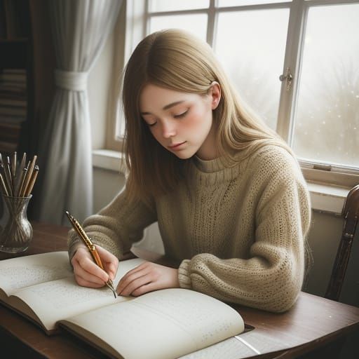 Vintage Attic Diary Scene in Whimsical Photography Style