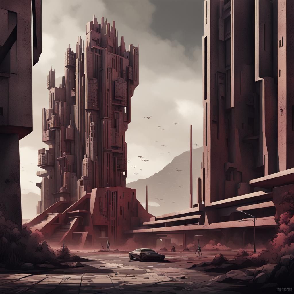 Dystopian Edinburgh: Brutalist Futuristic Propaganda Poster