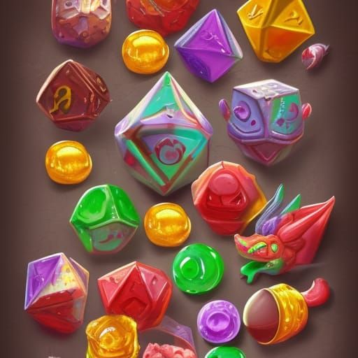 Dragonborn in Candy Art Style, D&D Illustration
