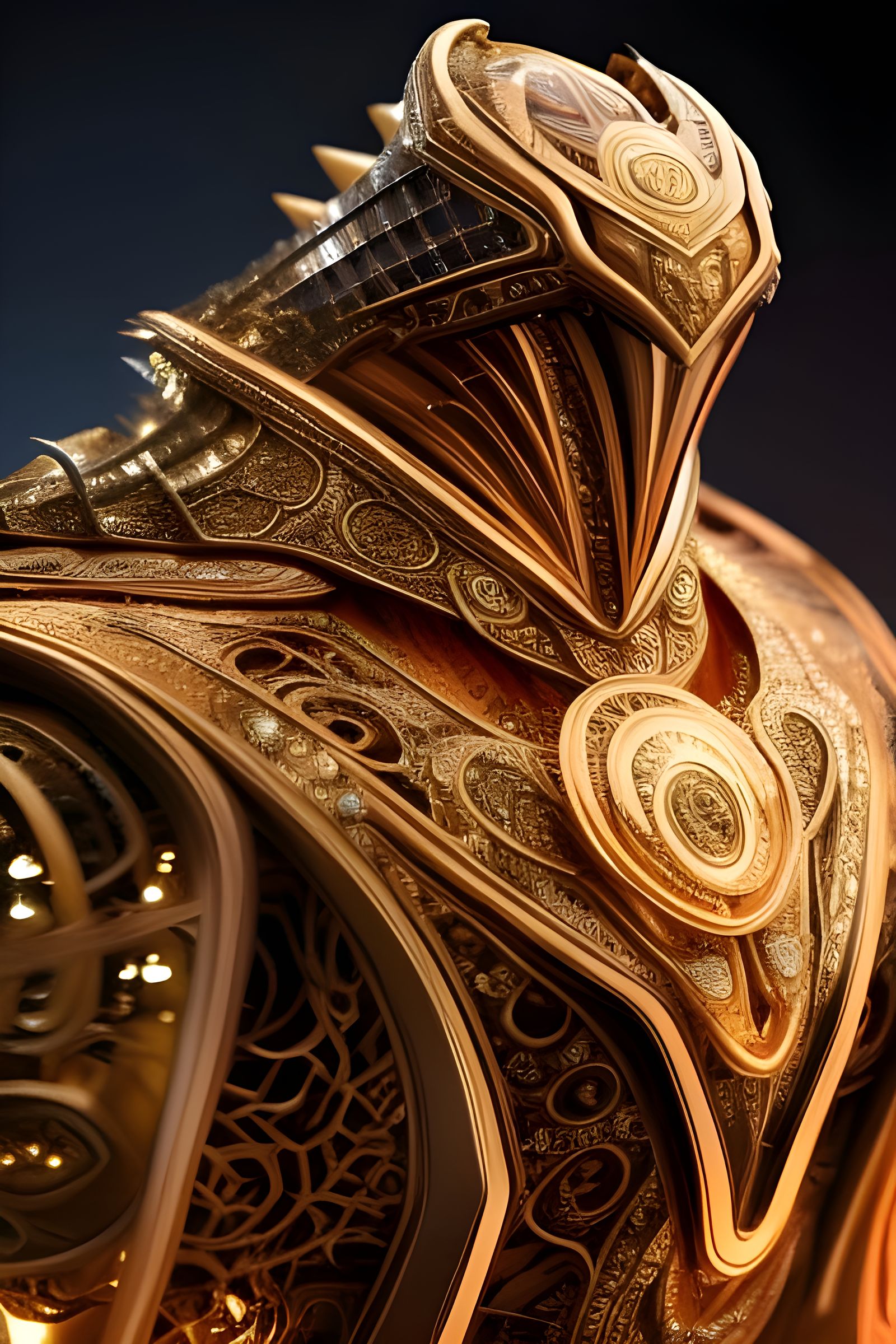 Holographic Golden Rose: Detailed Digital Matte Painting