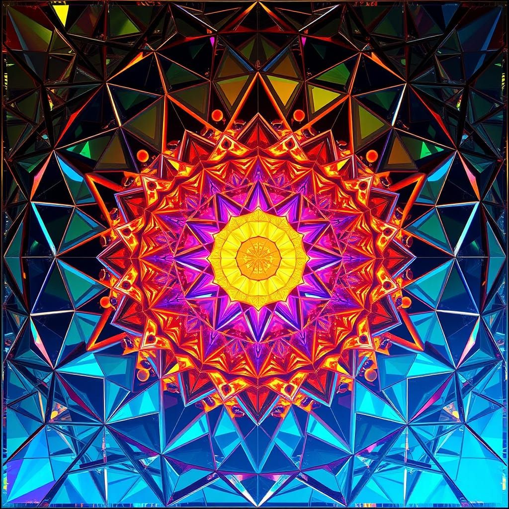 Ethereal Alien Glass Panel in Iridescent Hues