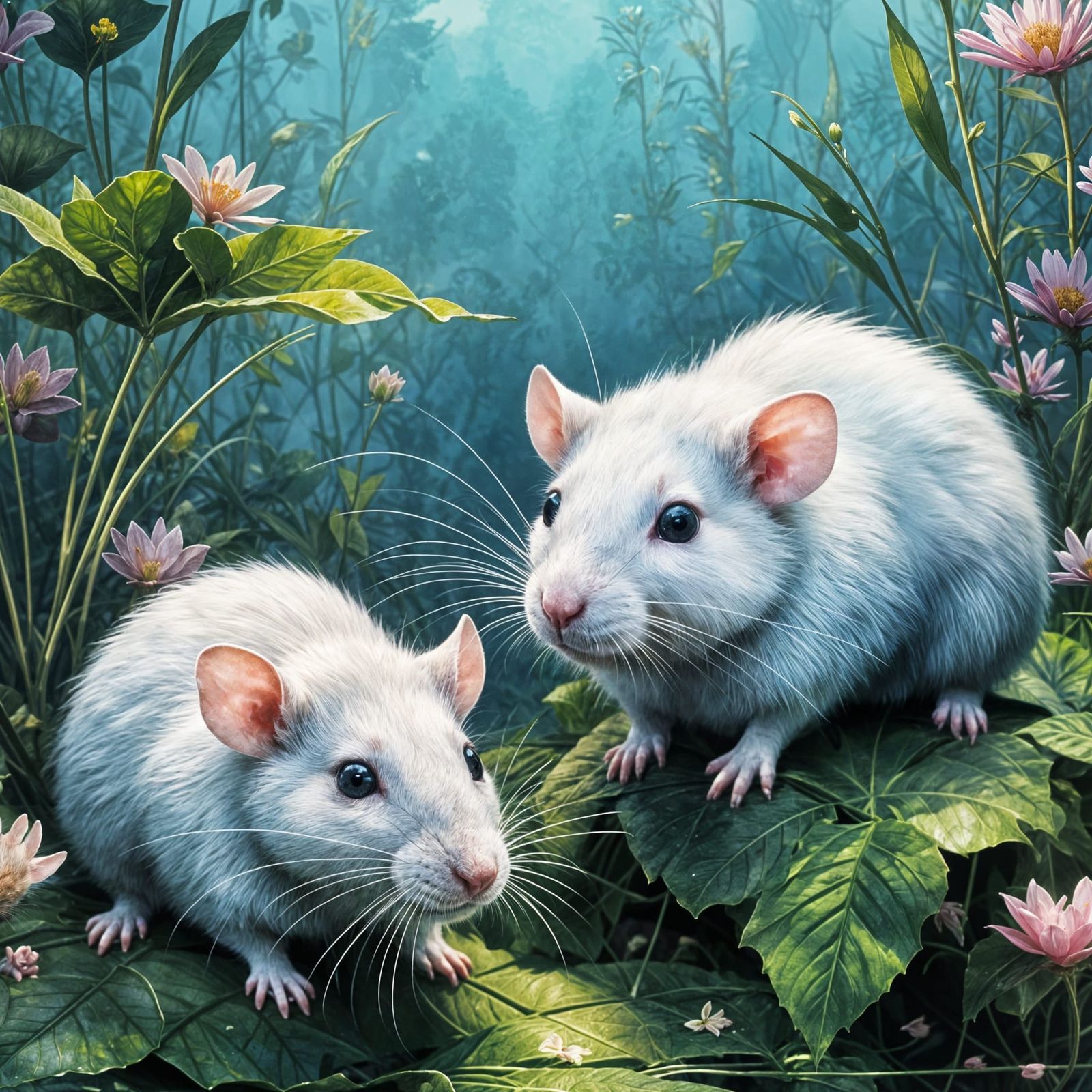 Snow and Flake. This creation is based on 2 of my female rats