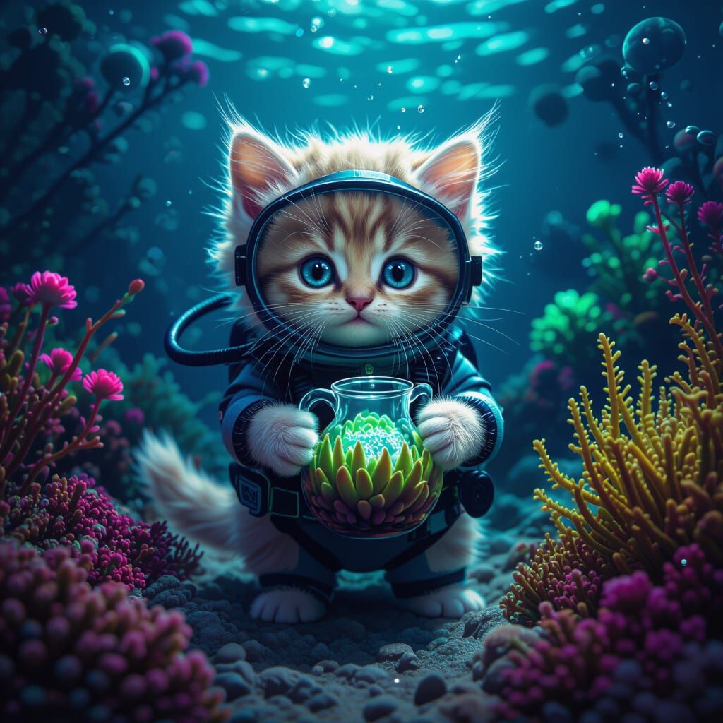 Kitten Diver in Subnautica Underwater World