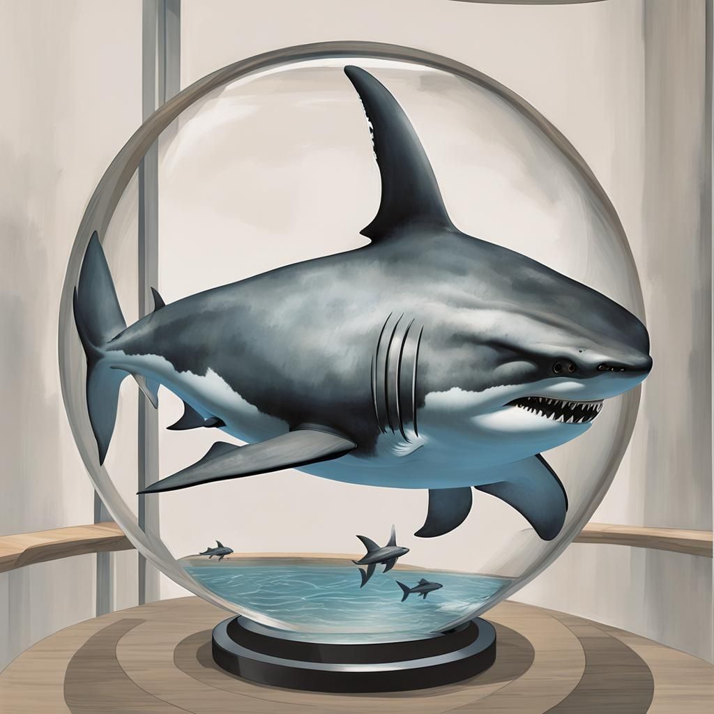 Sharks Swimming Inside an Orb of Water