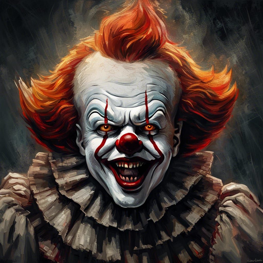 Grotesque Decaying Psychotic Face in Gothic Horror Style