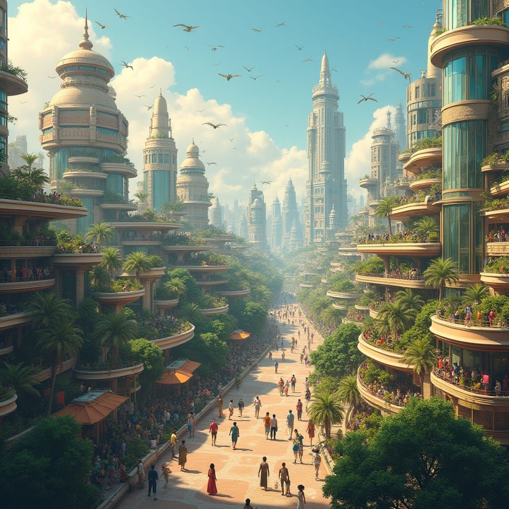 Gaza Futuristic Metropolis in Vibrant Harmony