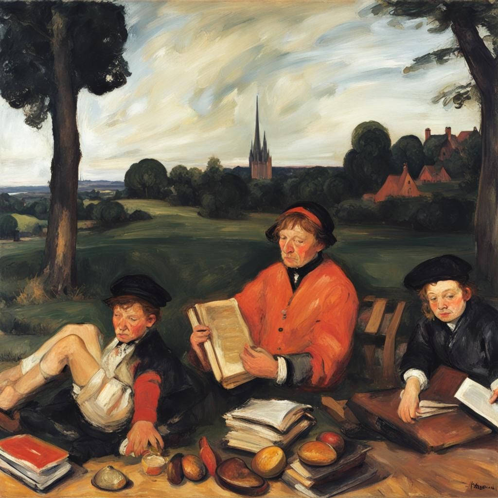 Picnic Reader: Inspired by Holbein, Soutine, Rembrandt