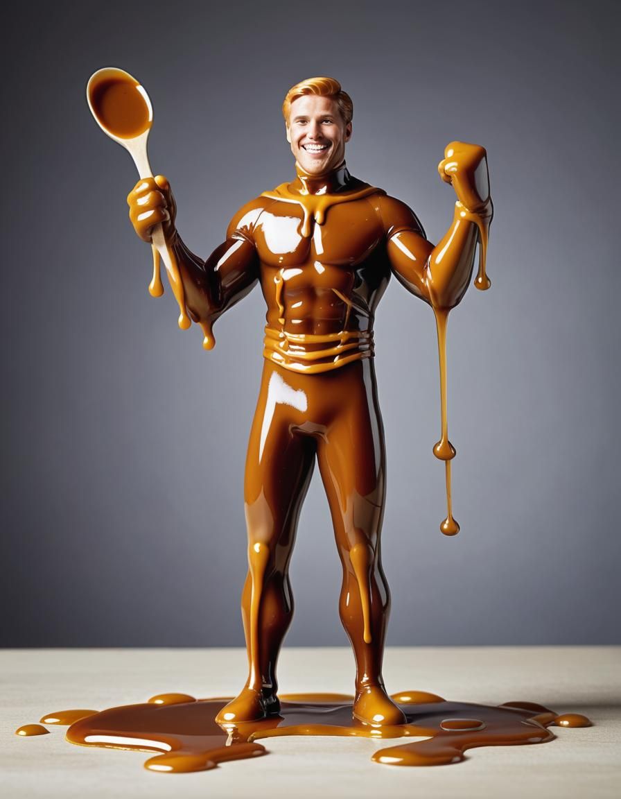 Superhero Caramel sauce man