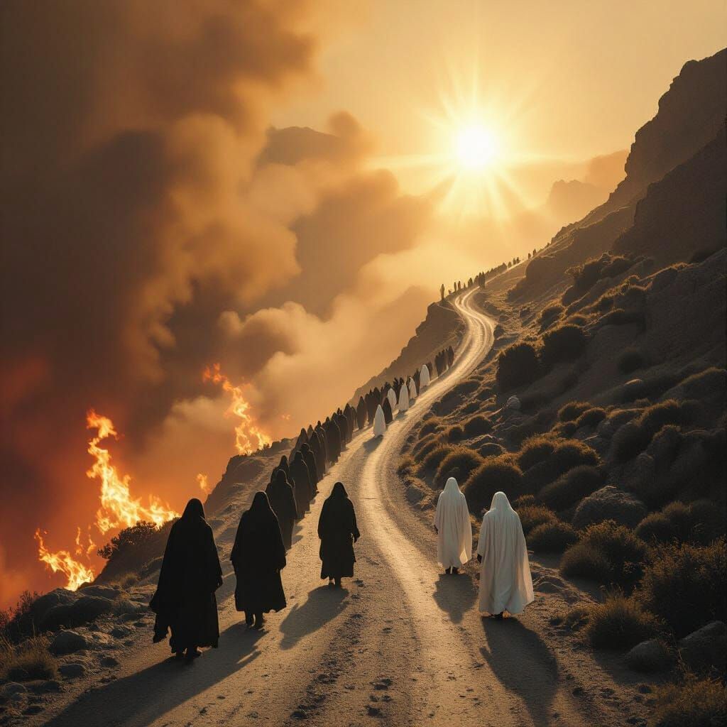 Contrasting Roads: A Cinematic Journey of Light and Dark