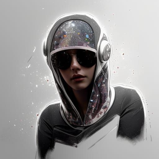 Space Candy Punk Portrait in Digital Art Style