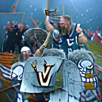 Victorious Viking Warrior in Valhalla