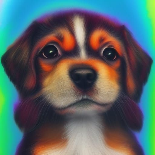 Hyperrealistic Puppy Portrait in Splash Art Style