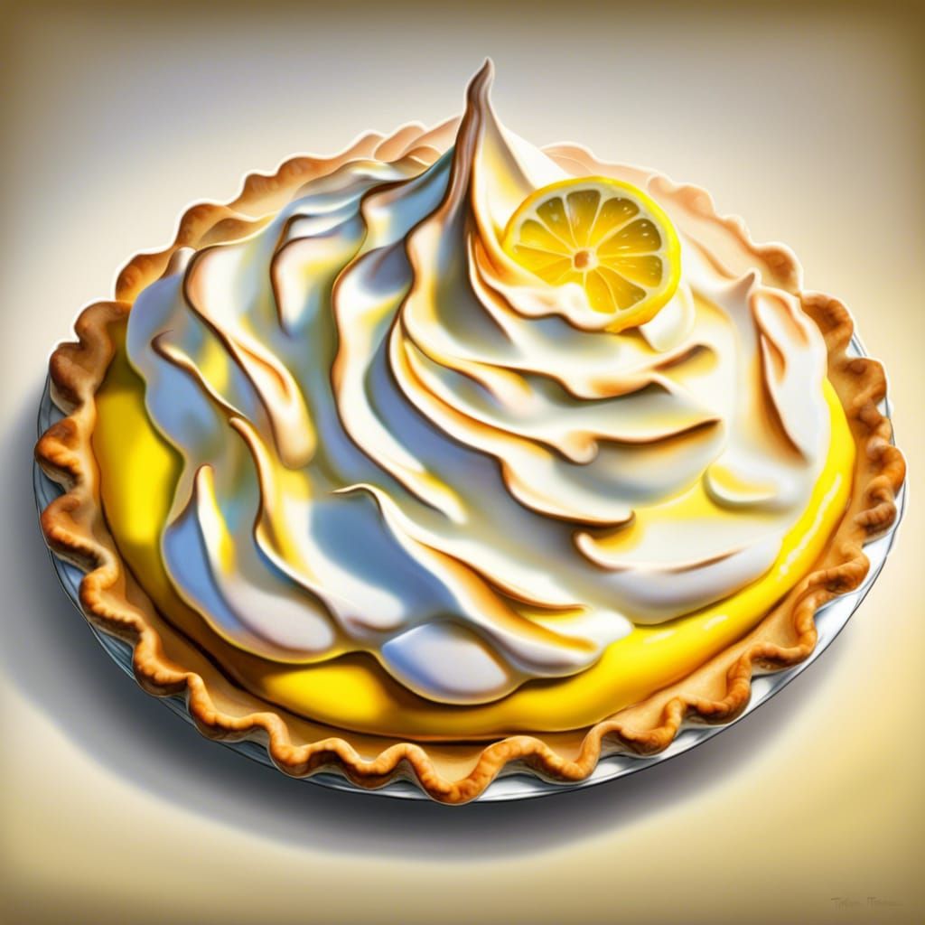 Hyperrealistic Lemon Meringue Pie with Caramelized Topping