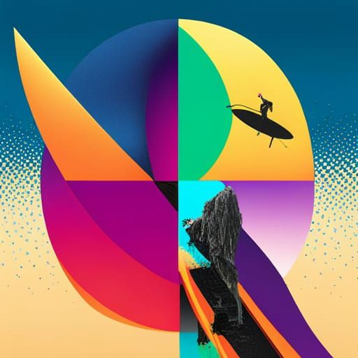 Surfer in Pop Art Style