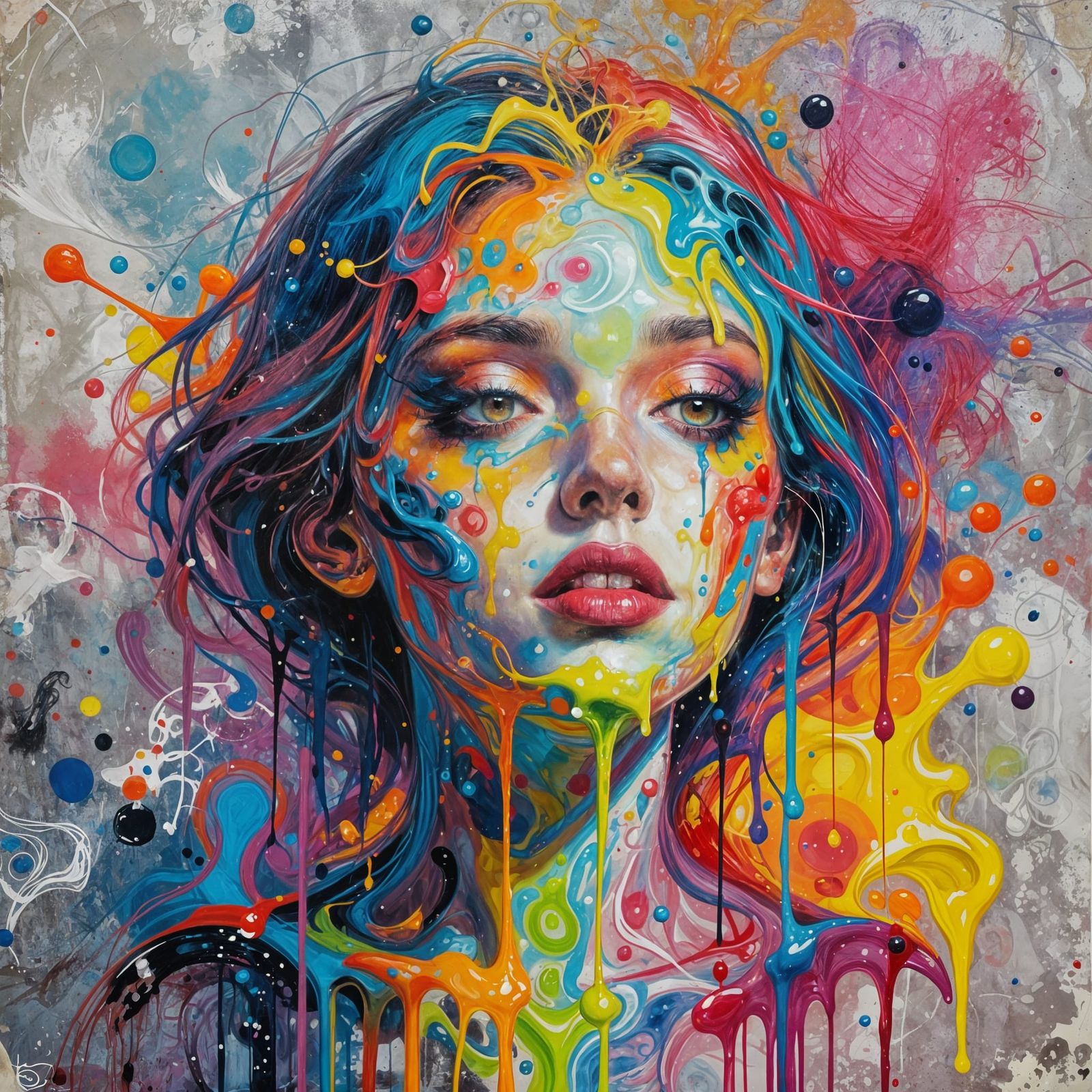 Surreal Whimsical Dreams in Graffiti Art Style